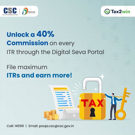 Unlock a 40% Commission on every #ITR through the Digital Seva Portal…
 File m…