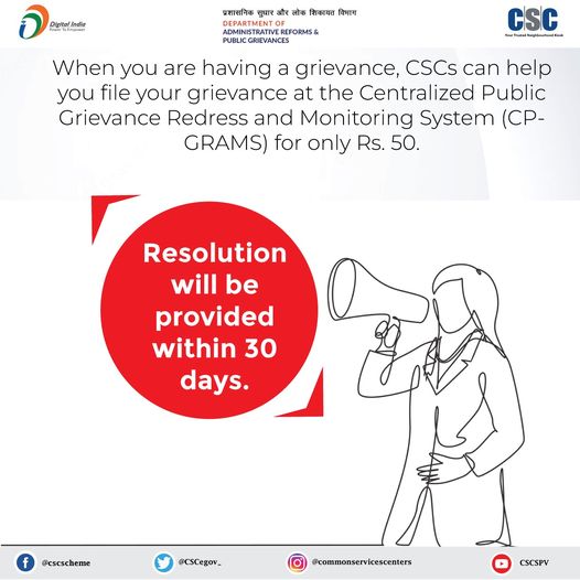 When you are having a grievance, CSCs can help you file your grievance at the Ce…