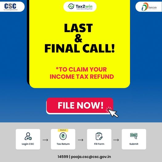 Last & Final Call to Claim Your Income Tax Refund!!
 File your Income Tax Re…