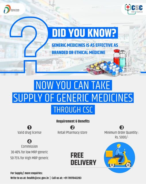DID YOU KNOW?
 Generic Medicines are as Effective as Branded or Ethical Medicine…