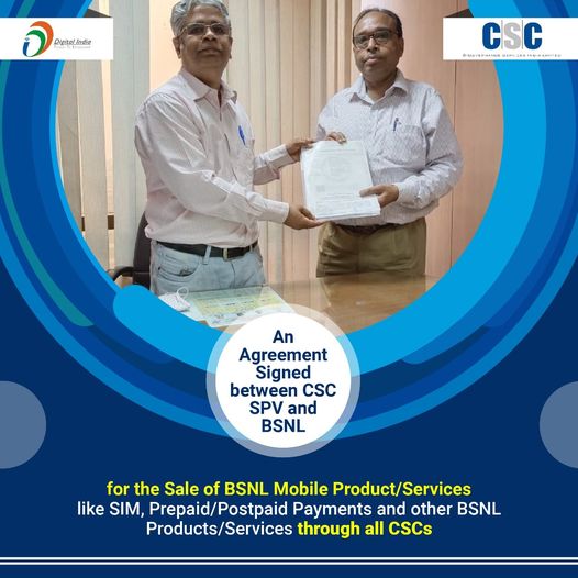 An Agreement Signed between CSC SPV and BSNL for the Sale of #BSNL Mobile Produc…