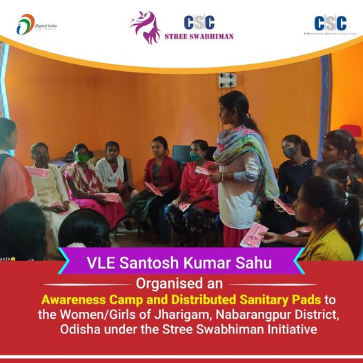 VLE Santosh Kumar Sahu Organised an Awareness Camp and Distributed Sanitary Pads…