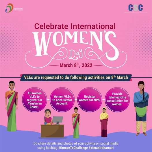 CELEBRATING INTERNATIONAL WOMEN’S DAY…

VLEs are requested to do the following…