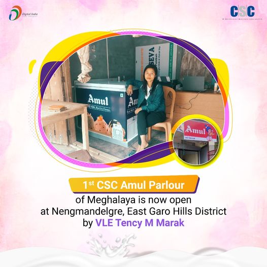1st CSC #Amul Parlour of #Meghalaya is now open at Nengmandelgre, East Garo Hill…