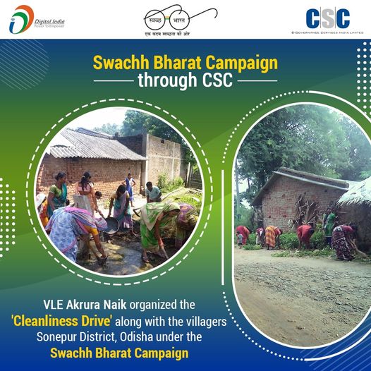 Swachh Bharat Campaign through #CSC…
 VLE Akrura Naik organized the ‘Cleanline…