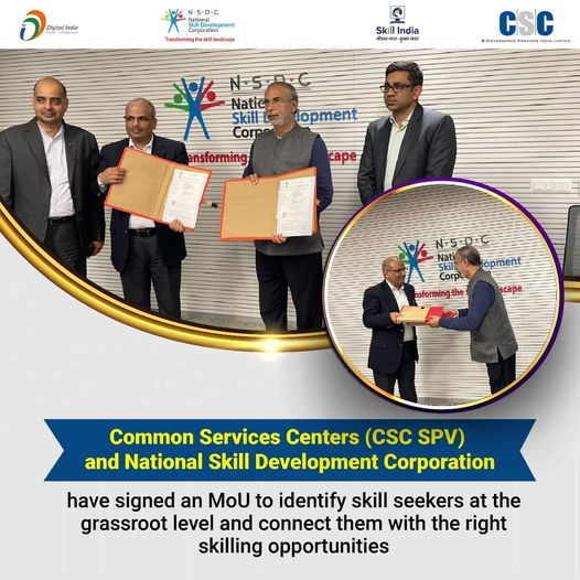 Common Services Centers (CSC SPV) and National Skill Development Corporation hav…