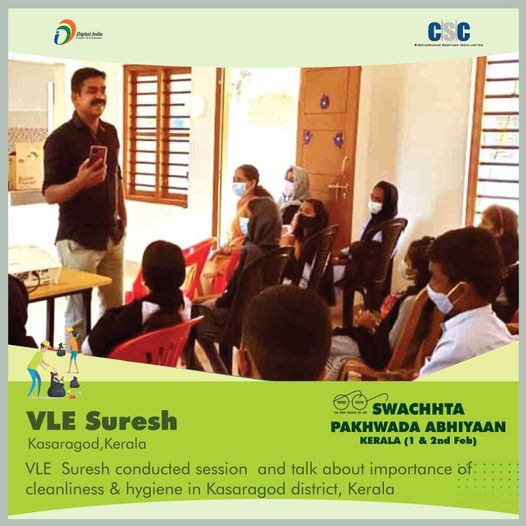 Swachh Bharat Campaign through #CSC…
 VLE Suresh conducted the session and tal…