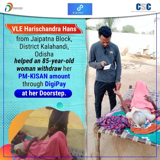 VLE Harischandra Hans from Jaipatna Block, District Kalahandi, Odisha helped an …