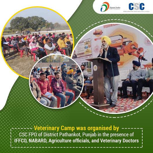 Veterinary Camp was organised by CSC FPO of District Pathankot, Punjab in the pr…