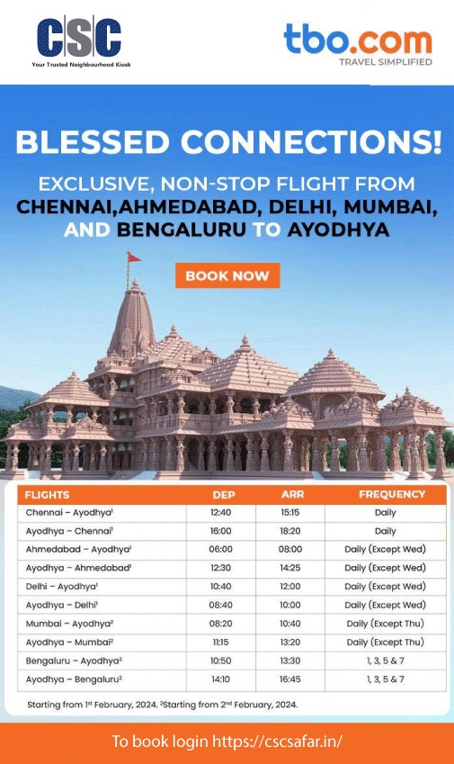 Blessed Connections!!

Exclusive, Non-Stop Flights from Chennai, Ahmedabad, Delh…