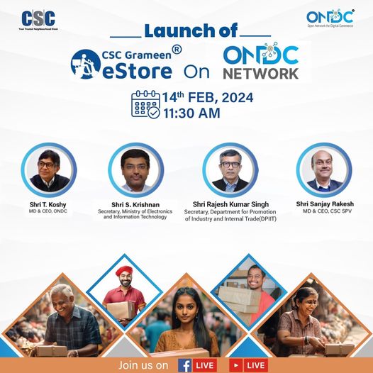 Launch of CSC Grameen eStore on #ONDC Network…
 Powering the Nation through Ru…