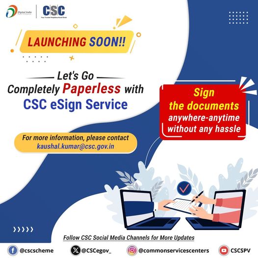 It’s time to #GoDigital with the new CSC eSign Service. Launching soon to transf…