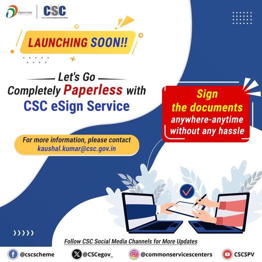 New service alert!
 CSC e-Sign service is #ComingSoon to make your #paperwork co…